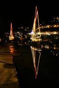 Christmas lights on the East Looe River