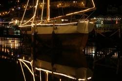 Christmas lights on the East Looe River