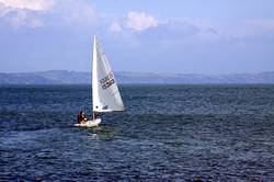 Sailing out into Looe Bay